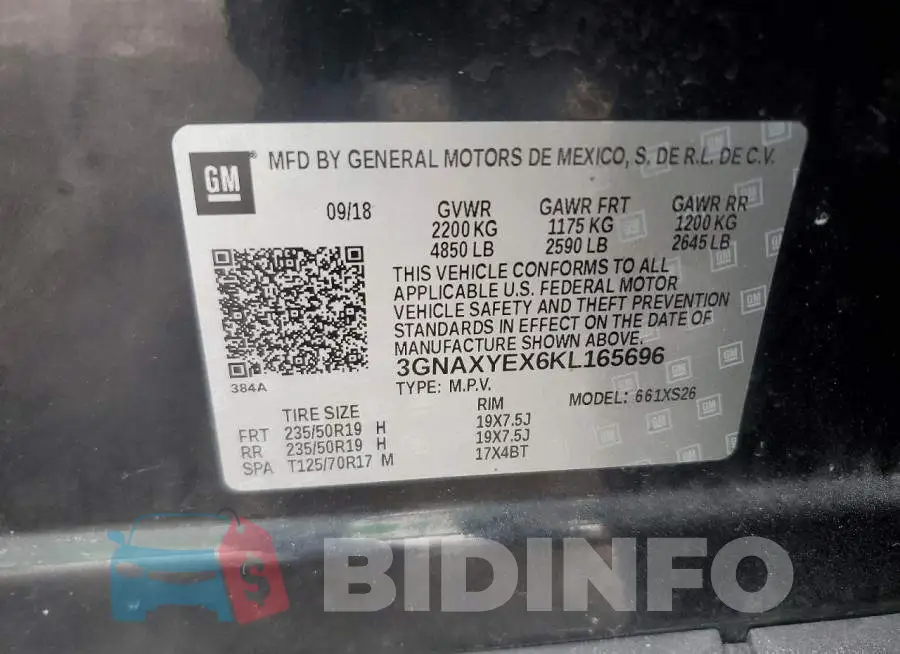 3GNAXYEX6KL165696 Photo# 13