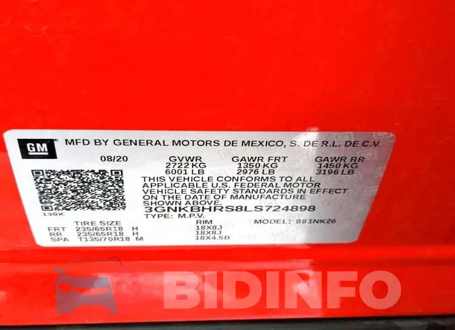 3GNKBHRS8LS724898 Photo# 12