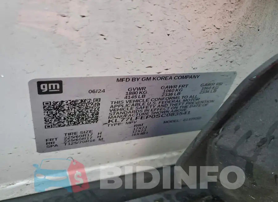 KL77LFEP0SC083541 Photo# 13