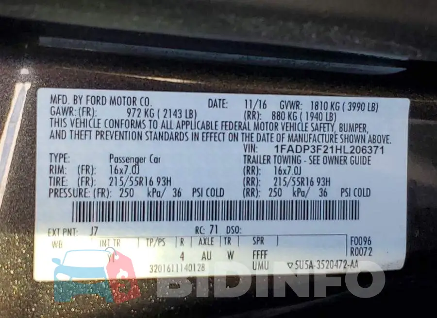 1FADP3F21HL206371 Photo# 12