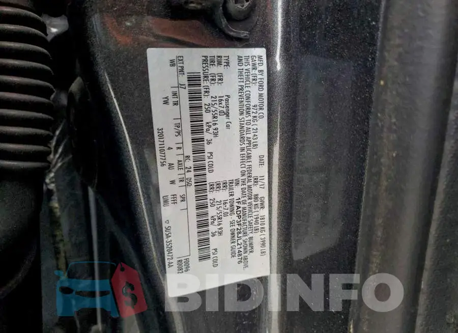 1FADP3F28JL214876 Photo# 12