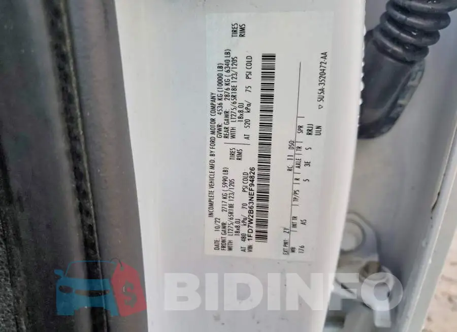 1FD7W2B63NEF94826 Photo# 12