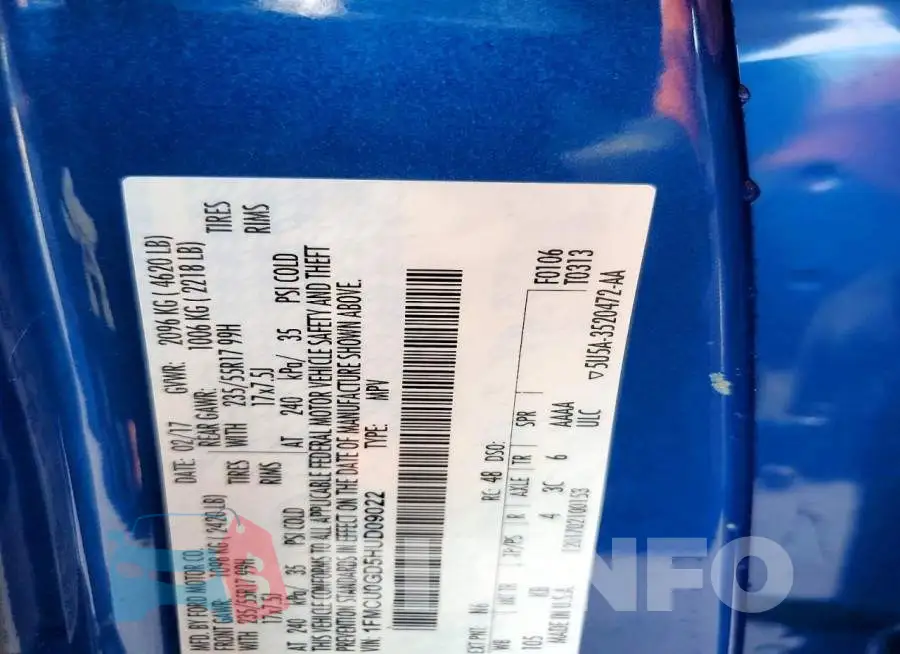 1FMCU0GD5HUD09022 Photo# 13