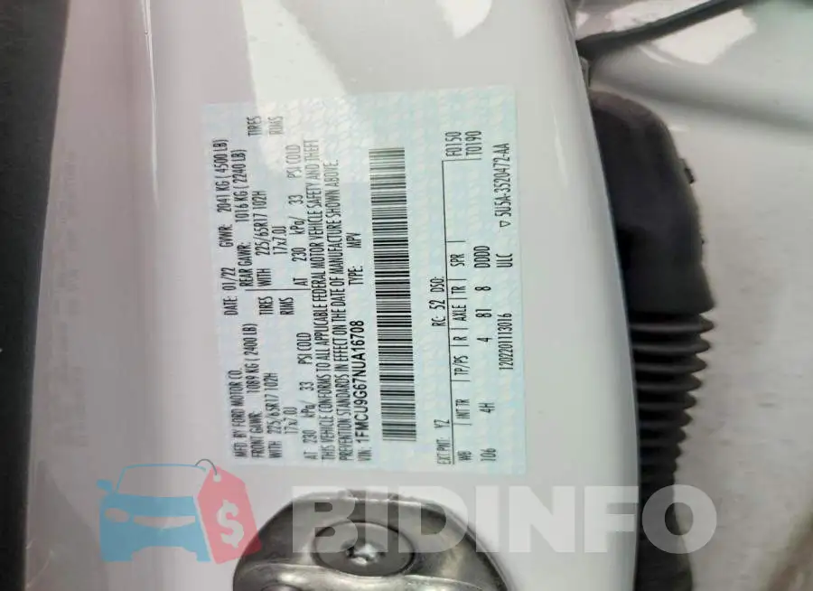 1FMCU9G67NUA16708 Photo# 13