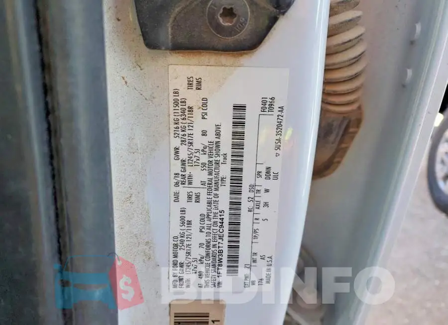 1FT8W3BT7JEC94415 Photo# 12