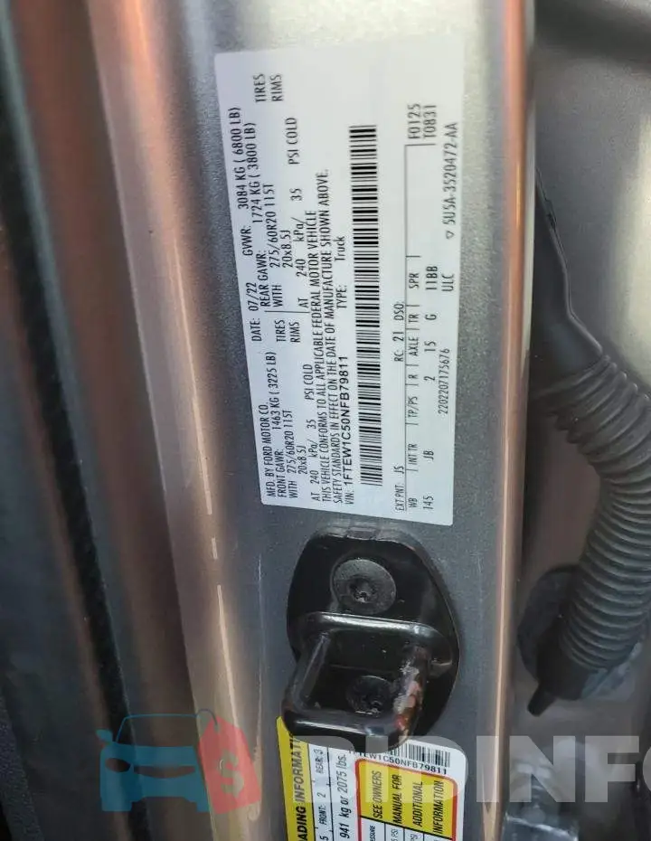 1FTEW1C50NFB79811 Photo# 12
