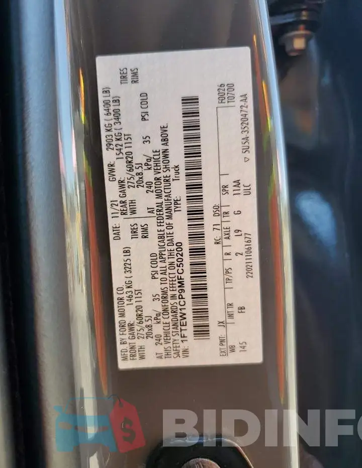 1FTEW1CP9MFC50200 Photo# 12