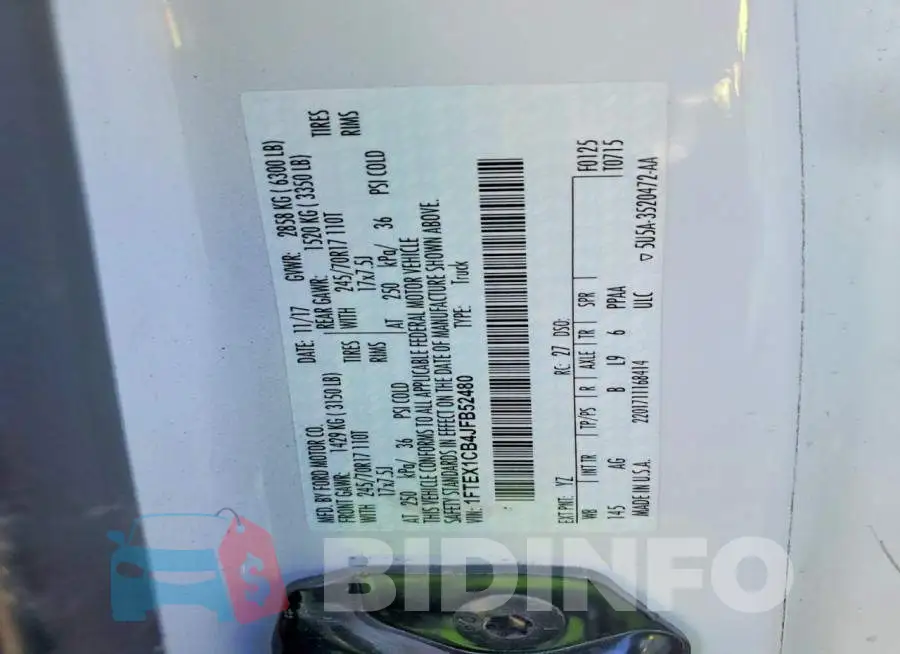 1FTEX1CB4JFB52480 Photo# 12