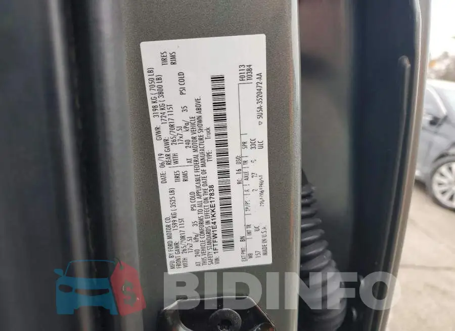 1FTFW1E41KKE17838 Photo# 12