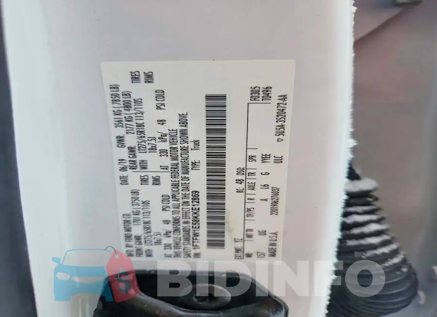 1FTFW1E58KKE12869 Photo# 12