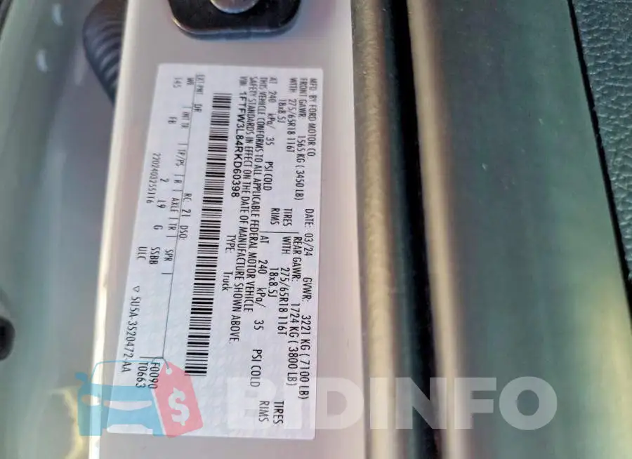 1FTFW3L84RKD60398 Photo# 12