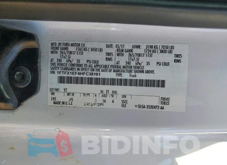 1FTFX1EF4HFC38161 Photo# 12