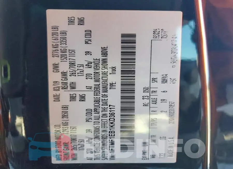 1FTMF1EB1KKD36117 Photo# 12