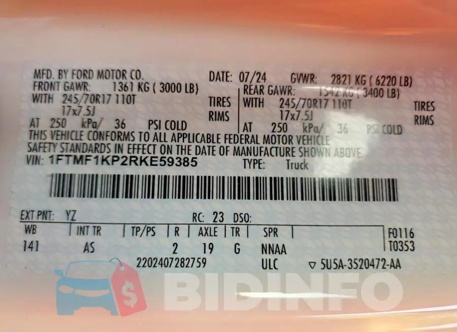 1FTMF1KP2RKE59385 Photo# 12
