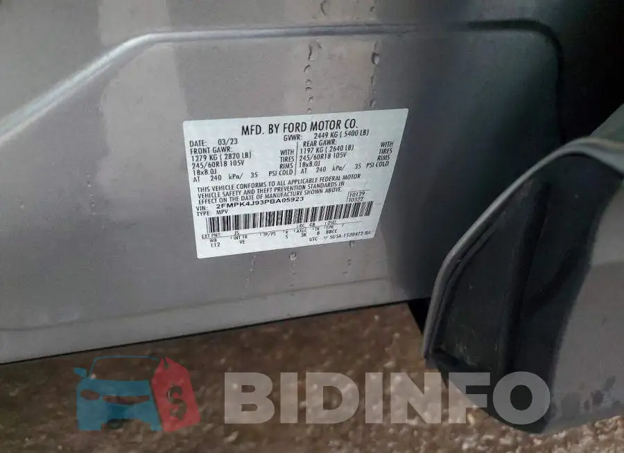 2FMPK4J93PBA05923 Photo# 12