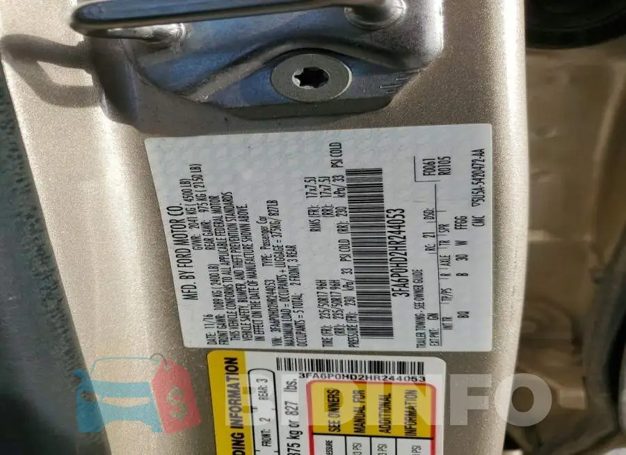 3FA6P0HD2HR244053 Photo# 13