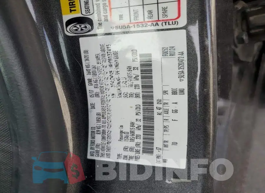 3FADP4EJ4HM137415 Photo# 12