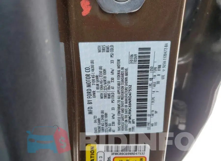 3FMCR9C69NRD47532 Photo# 13
