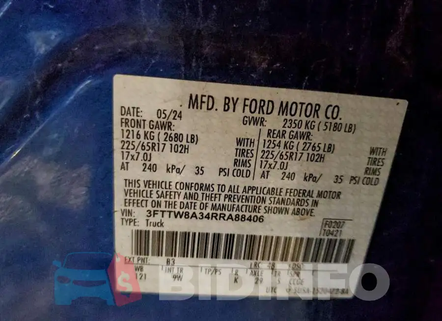 3FTTW8A34RRA88406 Photo# 12