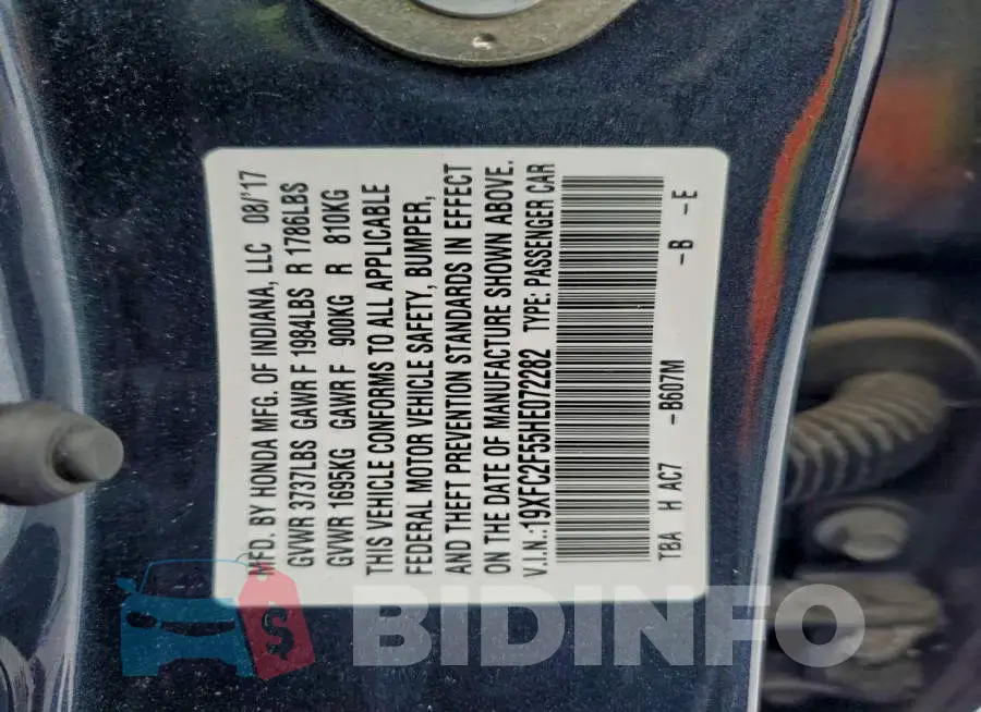 19XFC2F55HE072282 Photo# 12