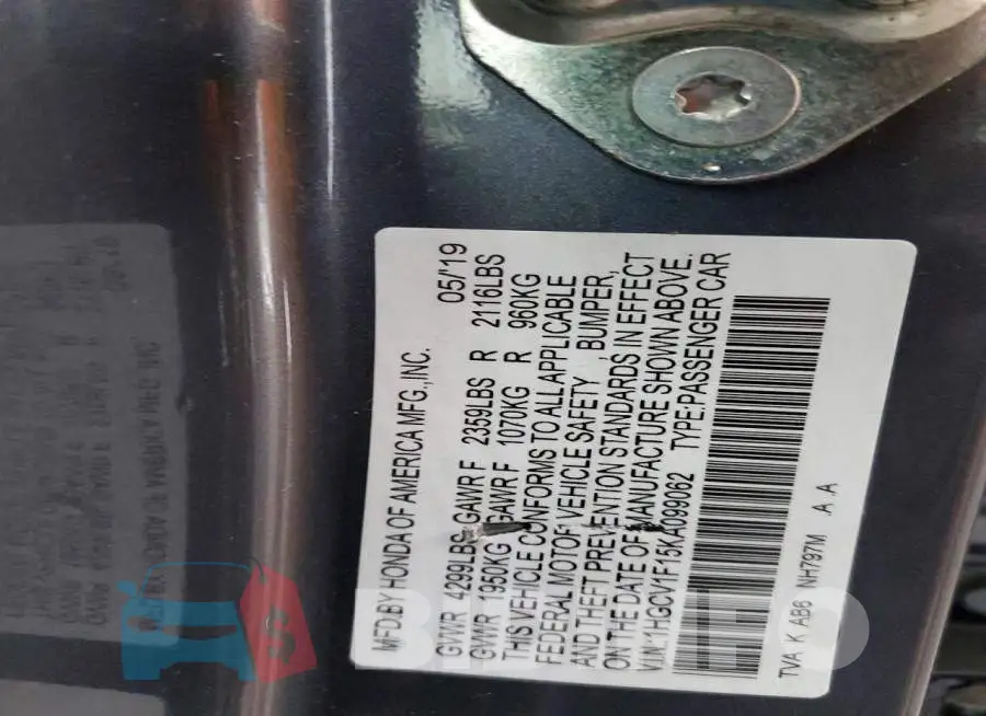 1HGCV1F15KA099062 Photo# 12