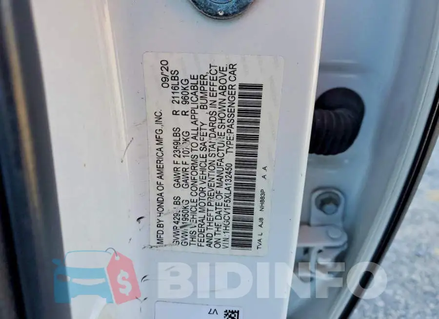 1HGCV1F5XLA132450 Photo# 13