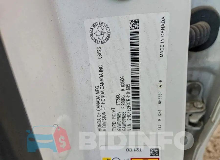 2HGFE2F37RH101605 Photo# 12