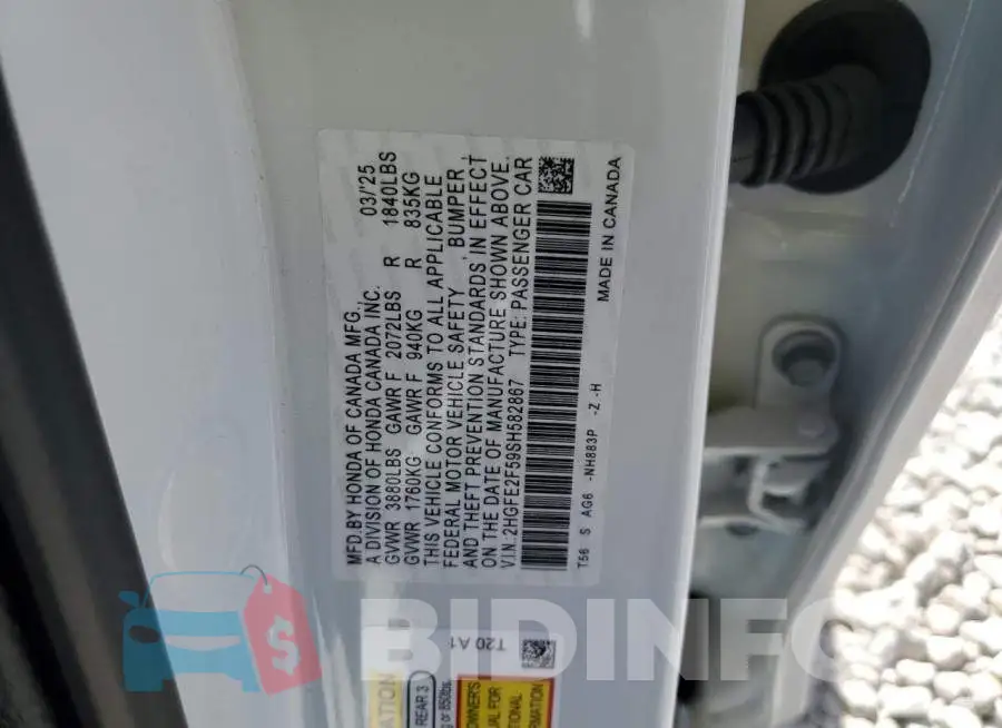 2HGFE2F59SH582867 Photo# 12