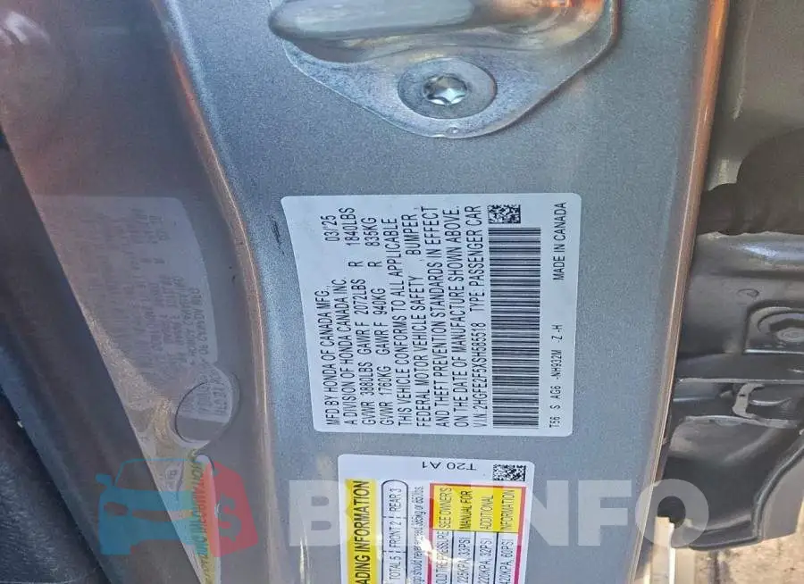 2HGFE2F5XSH585518 Photo# 12