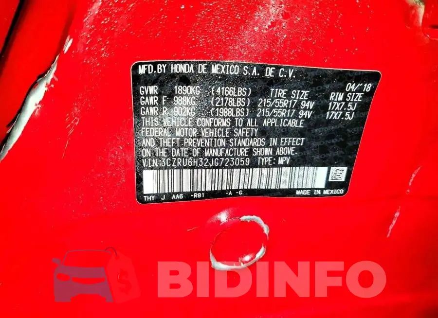3CZRU6H32JG723059 Photo# 13