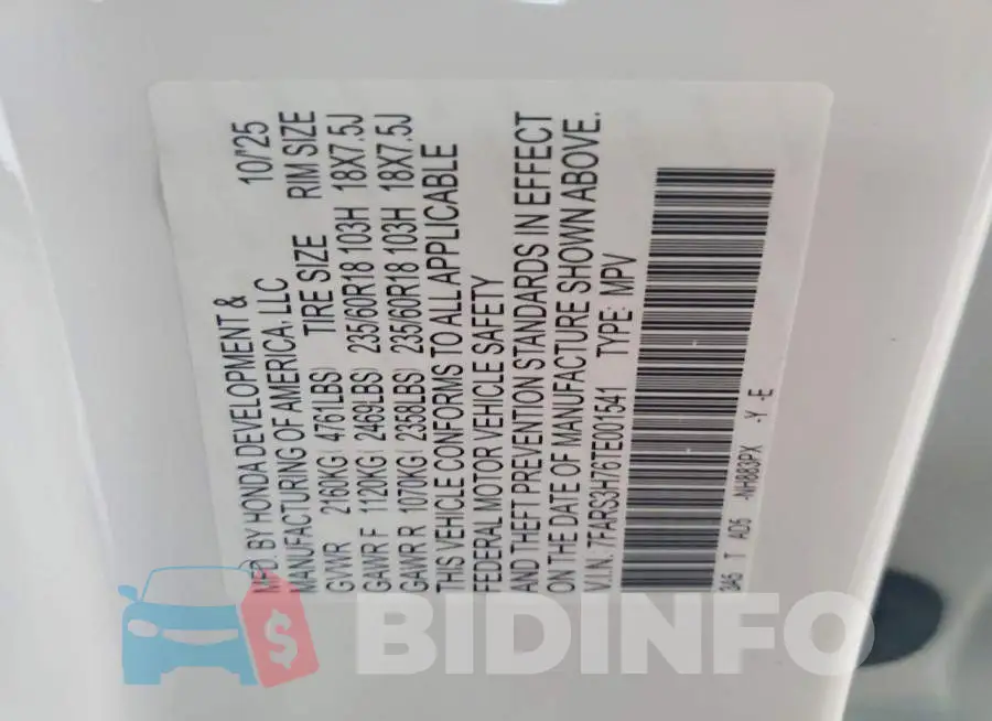 7FARS3H76TE001541 Photo# 12