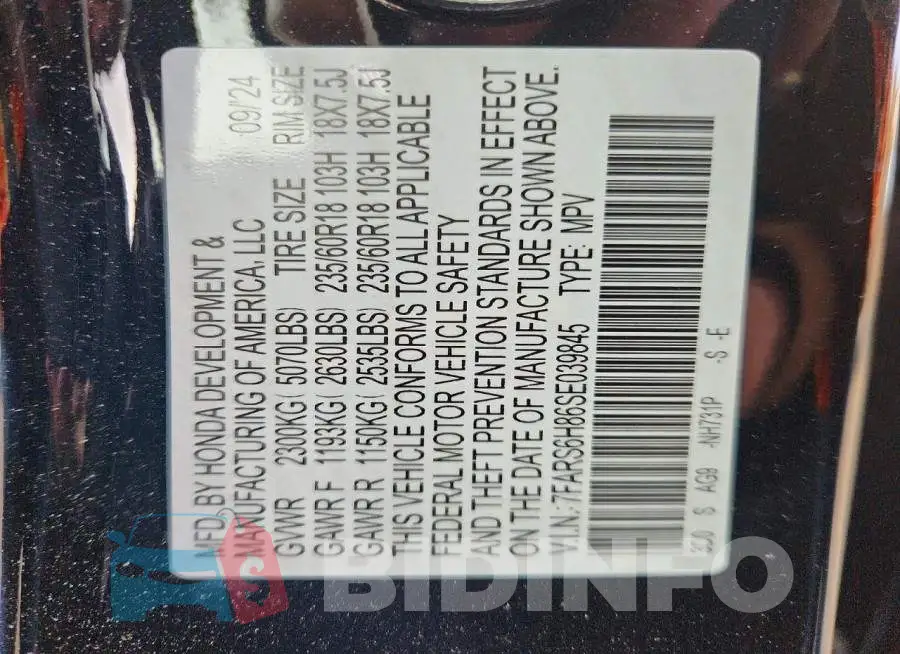 7FARS6H86SE039845 Photo# 13