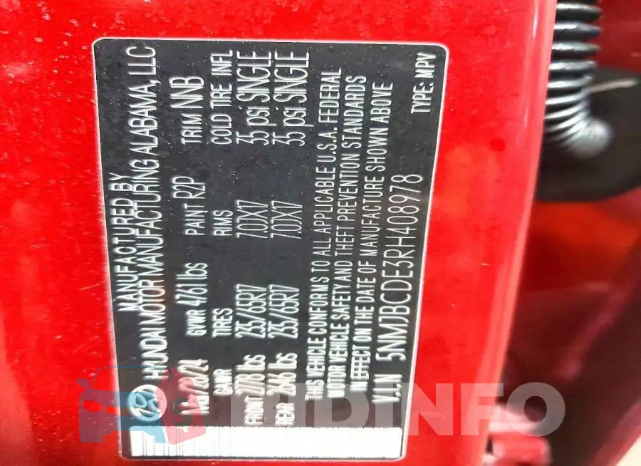 5NMJBCDE3RH408978 Photo# 13