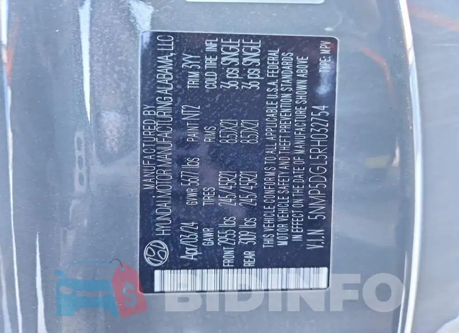 5NMP5DGL5RH032754 Photo# 13