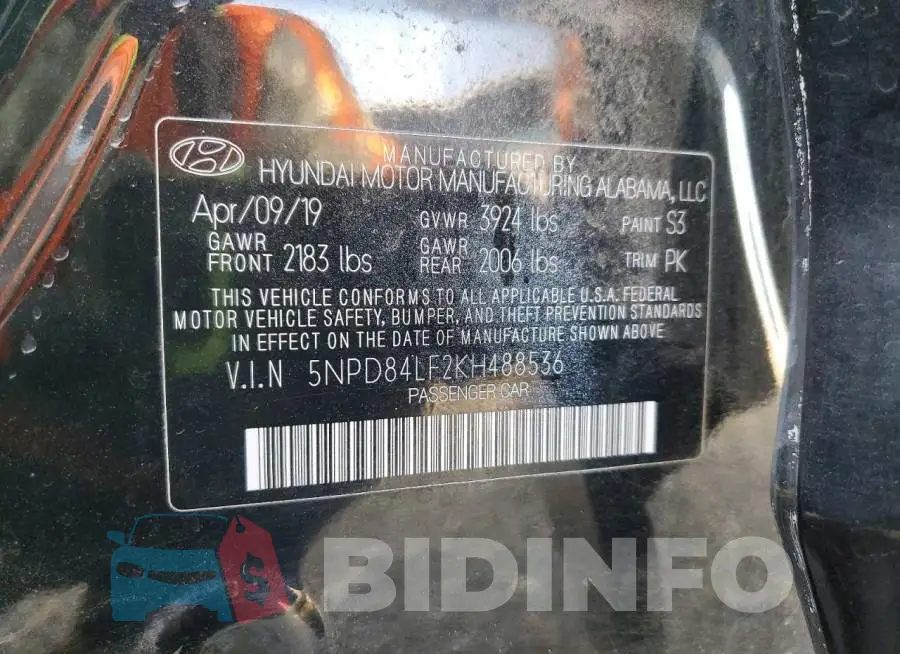 5NPD84LF2KH488536 Photo# 12