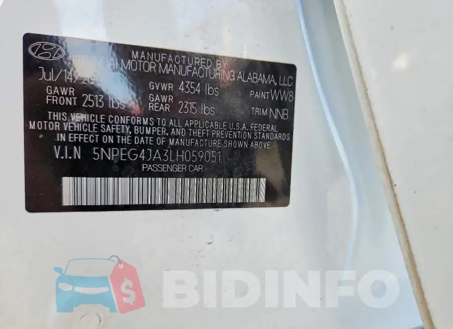 5NPEG4JA3LH059051 Photo# 13