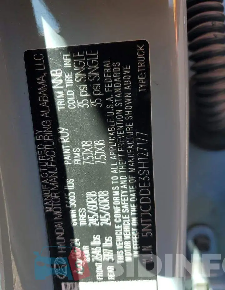 5NTJCDDE3SH127177 Photo# 12
