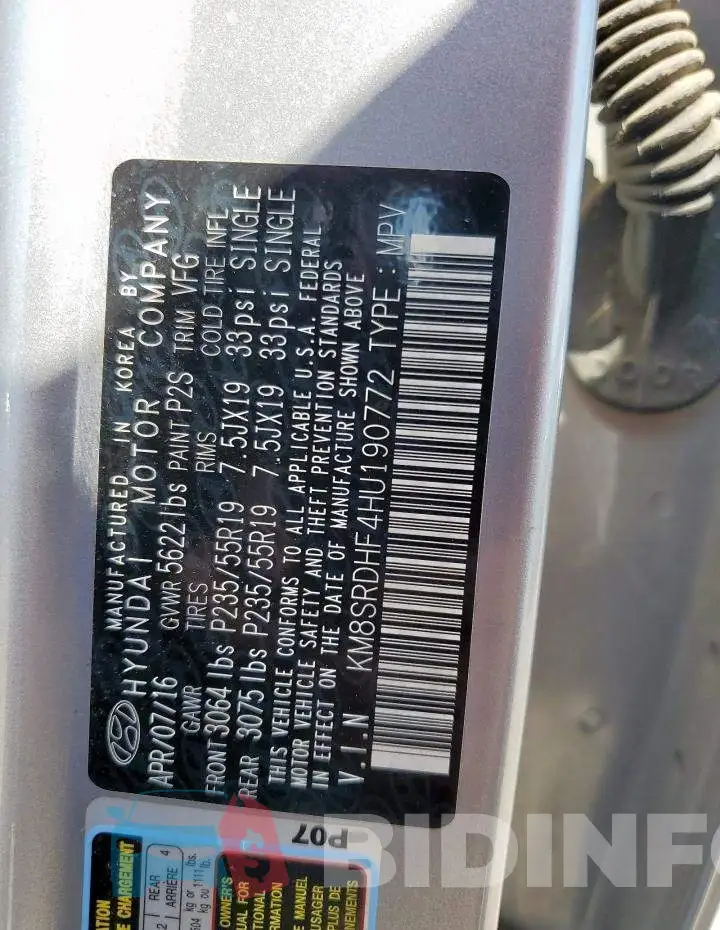 KM8SRDHF4HU190772 Photo# 14