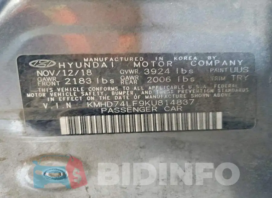 KMHD74LF9KU814837 Photo# 12