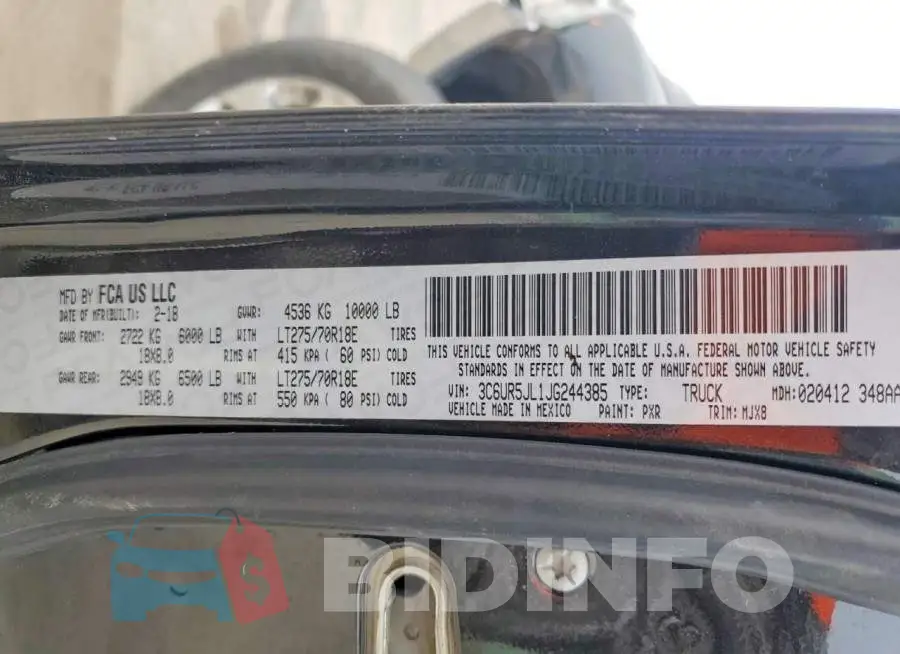 3C6UR5JL1JG244385 Photo# 12