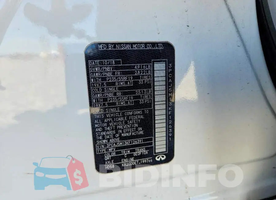 3PCAJ5M13KF126391 Photo# 12