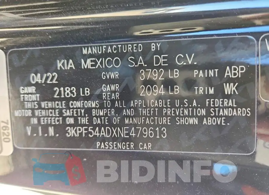 3KPF54ADXNE479613 Photo# 13