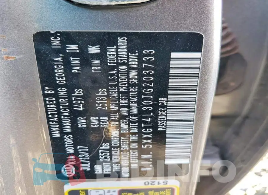 5XXGT4L30JG203733 Photo# 13