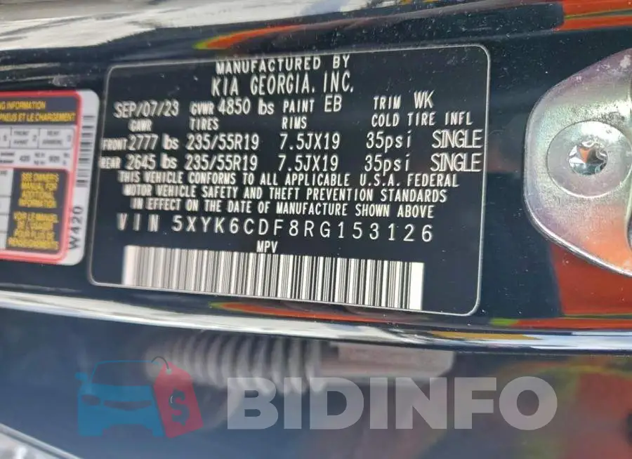 5XYK6CDF8RG153126 Photo# 13
