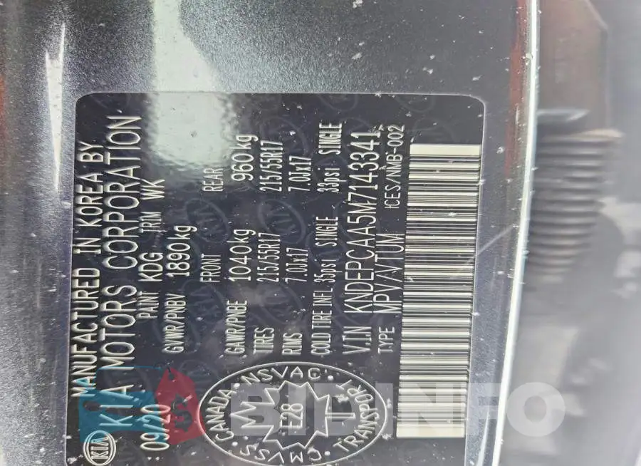 KNDEPCAA5M7143341 Photo# 12
