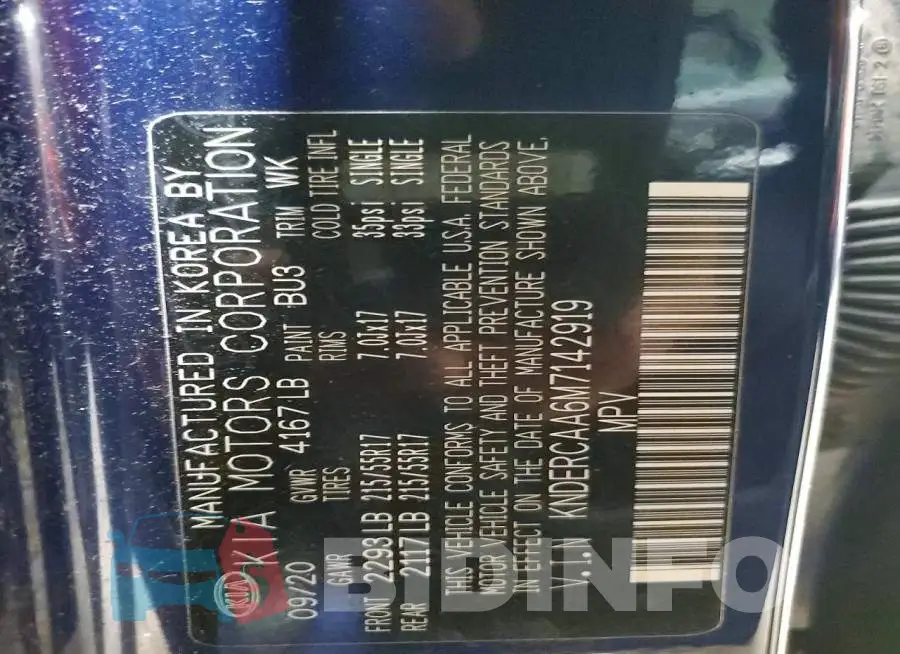 KNDERCAA6M7142919 Photo# 12