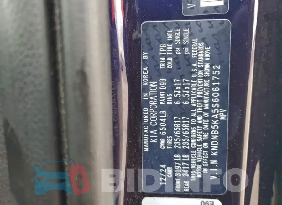 KNDNB5KA5S6061752 Photo# 13