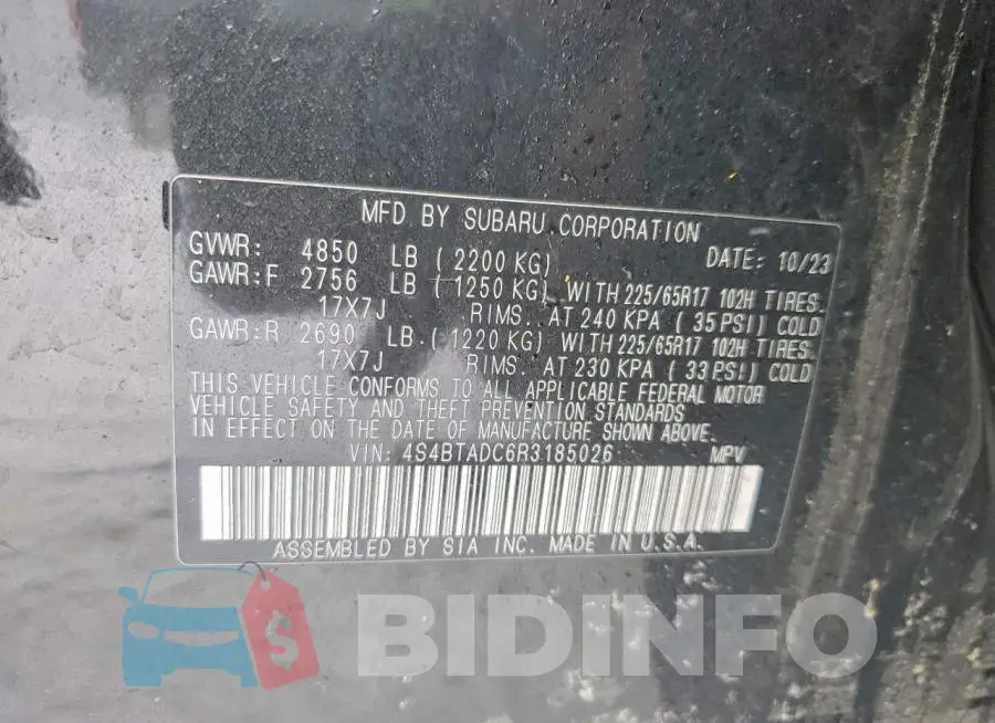 4S4BTADC6R3185026 Photo# 13