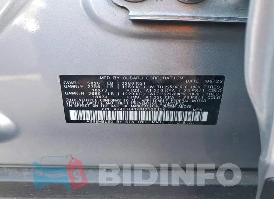 4S4BTGPD3R3120156 Photo# 13