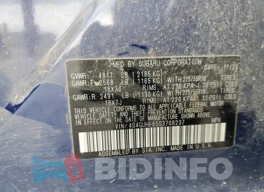 4S4GUHF65S3708237 Photo# 13